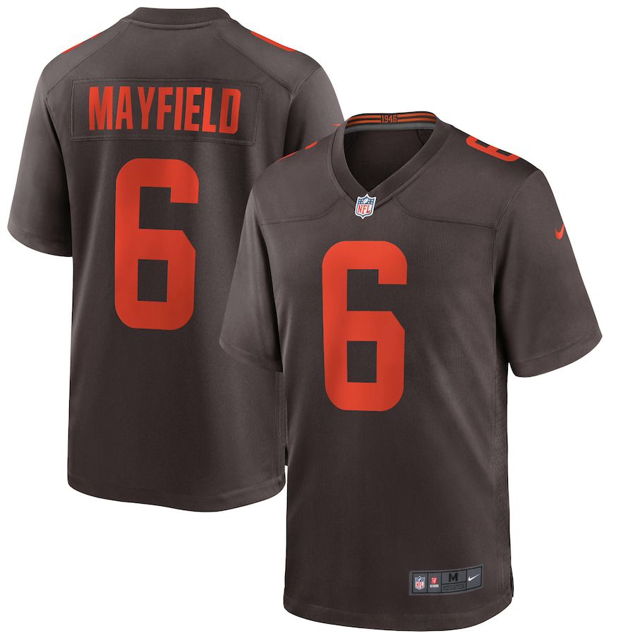 Men Cleveland Browns #6 Baker Mayfield Nike Brown Alternate Game NFL Jersey